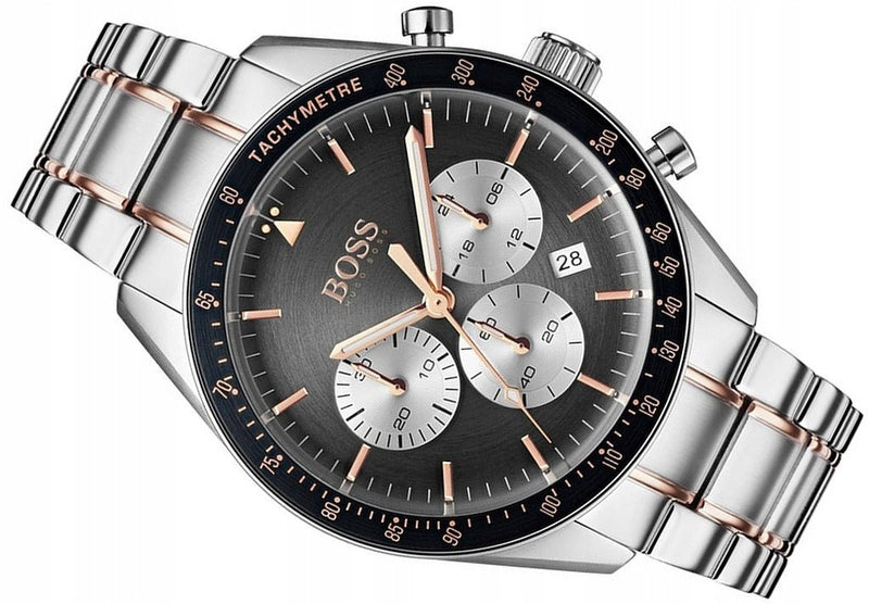 Hugo Boss Trophy Chronograph Grey Dial Silver Steel Strap Watch for Men - 1513634 Buy Now By Hugo Boss