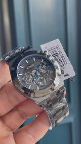 Guess Continental Grey Dial Grey Steel Strap Watch for Men - GW0260G3 Buy Now By Guess