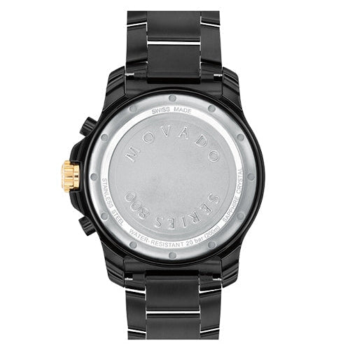 Movado Series 800 Chronograph Black Dial Black Steel Strap Watch For Men - 2600180 Buy Now By Movado