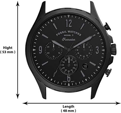 Fossil Forrester Chronograph Black Dial Black Steel Strap Watch for Men - FS5697 Buy Now By Fossil