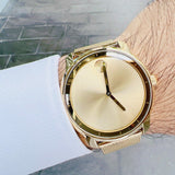 Shop Movado Bold Gold Dial Gold Mesh Bracelet Watch For Men - 3600373 in USA