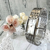 Shop Burberry Heritage Quartz White Dial Silver Steel Strap Watch For Women - BU9600 in USA