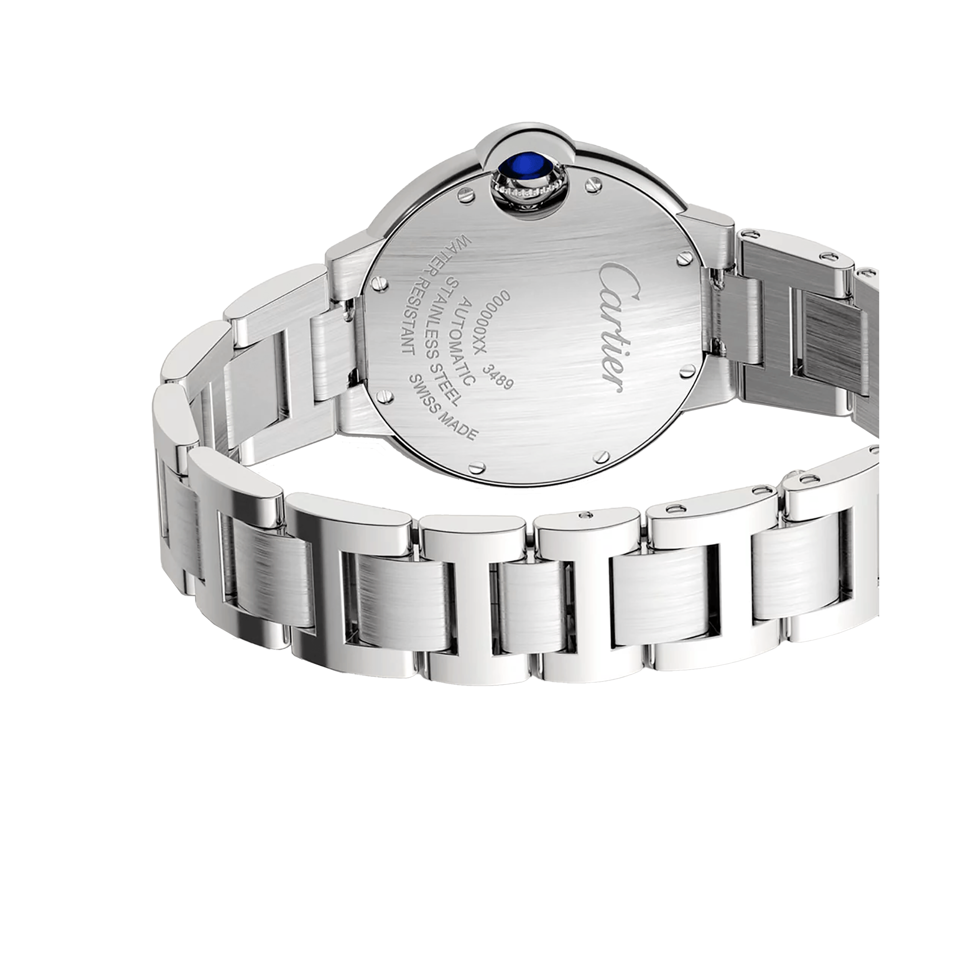 Cartier Ballon Bleu De Cartier Diamonds Silver Dial Silver Steel Strap Watch for Women - W4BB0023
