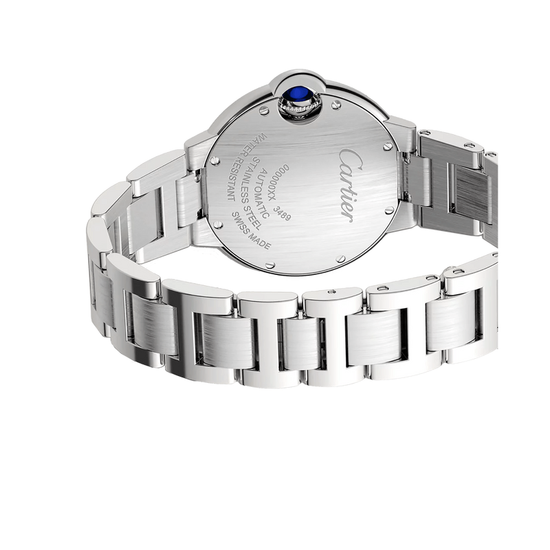Cartier Ballon Bleu De Cartier Diamonds Silver Dial Silver Steel Strap Watch for Women - W4BB0023