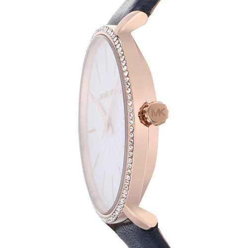 Michael Kors Pyper Analog White Dial Black Leather Strap Watch For Women - MK2804 Buy Now By Michael Kors