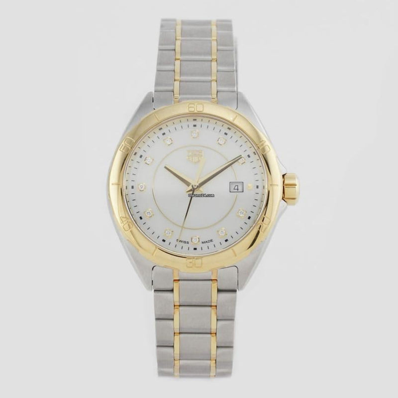 Shop Tag Heuer Formula 1 Diamonds Mother of Pearl White Dial Two Tone Steel Strap Watch for Women - WBJ1421.BB0648 in USA