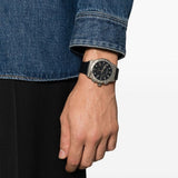 Shop Salvatore Ferragamo 1927 Chrono Analog Black Dial Black Leather Strap Watch for Men - SFKZ00123 in USA
