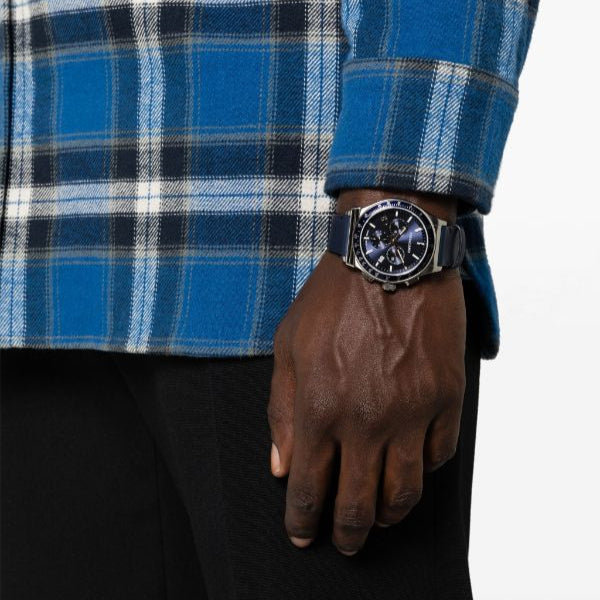 Shop Salvatore Ferragamo 1927 Chrono Analog Blue Dial Blue Leather Strap Watch for Men - SFKZ00223 in USA
