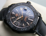 Tag Heuer Aquaracer Calibre 5 Black NATO Strap Carbon Dial Watch for Men - WBD218A.FC6445 Buy Now By Tag Heuer