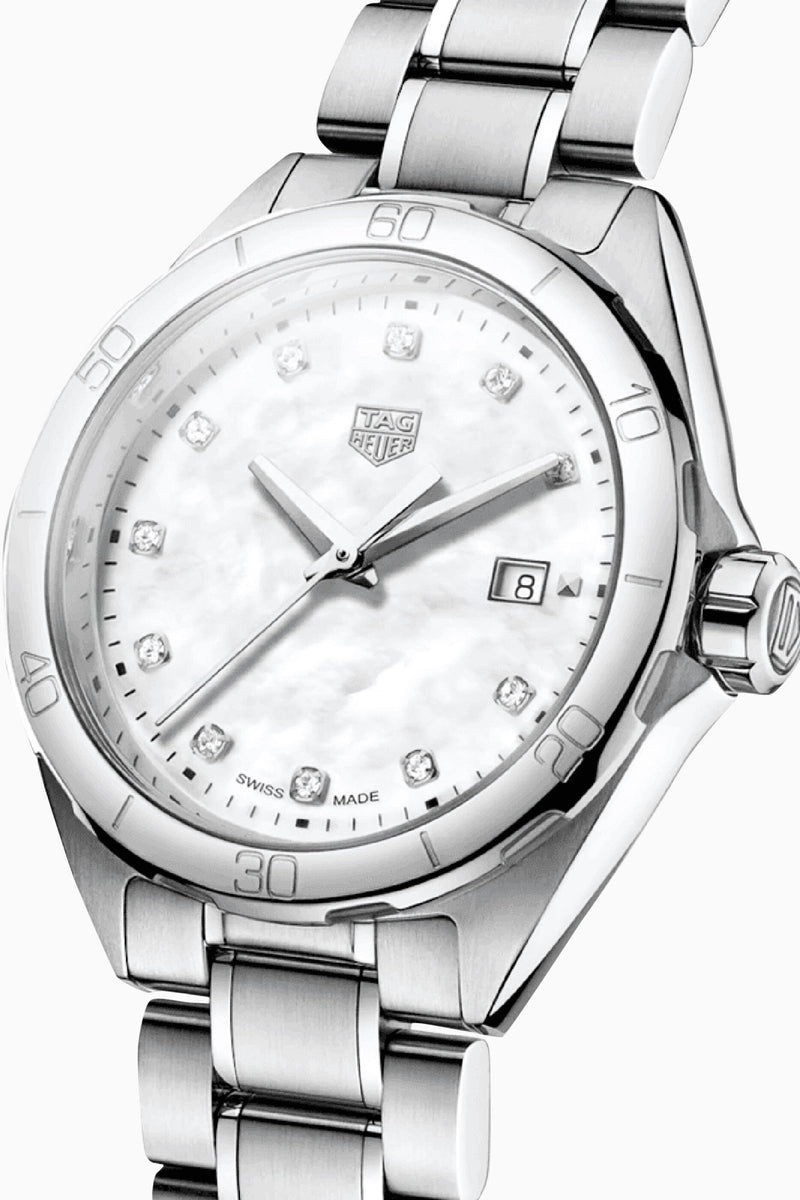 Shop Tag Heuer Formula 1 White Mother of Pearl Dial Silver Steel Strap Watch for Women - WBJ1319.BA0666 in USA