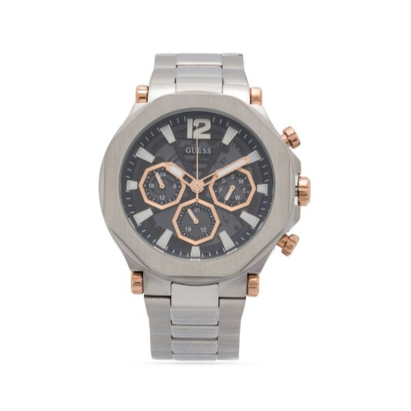 Guess Edge Chronograph Black Dial Silver Steel Strap Watch For Men - GW0539G1 Buy Now By Guess