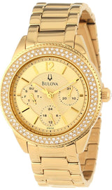 Bulova Multi Function Gold Dial Gold Steel Strap Watch for Women - 97N102 Buy Now By Bulova