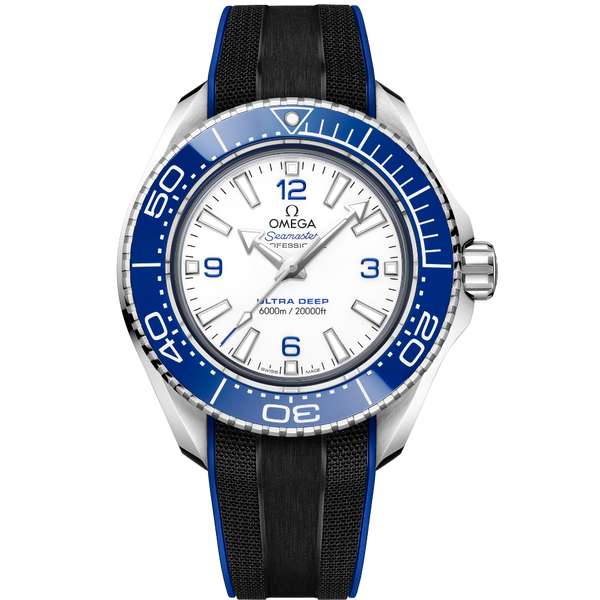 Shop Omega Planet Ocean 6000M Co Axial Master Chronometer 45.5mm White Dial Black Rubber Strap Watch for Men - 21532462104001 in USA
