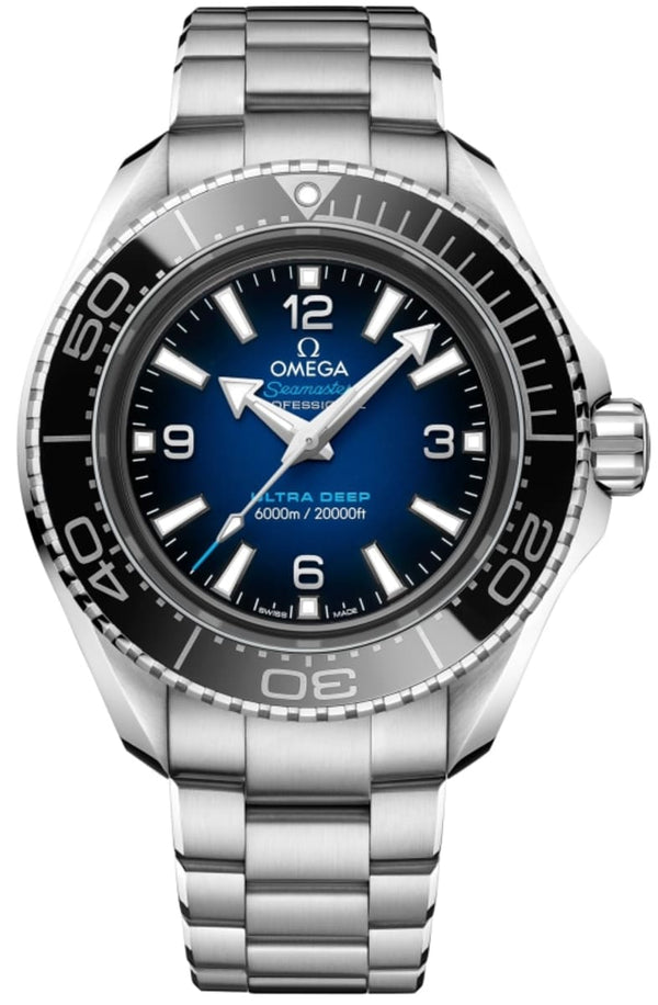Shop Omega Seamaster Planet Ocean 6000M Co Axial Master Chronometer Blue Dial Silver Steel Strap Watch for Men - 21530462103001 in USA
