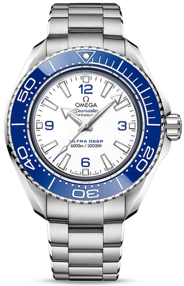 Shop Omega Planet Ocean 6000M Co Axial Master Chronometer 45.5mm White Dial Silver Steel Strap Watch for Men - 21530462104001 in USA
