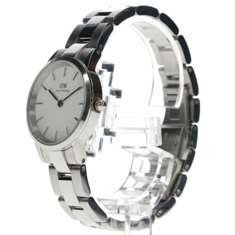 Daniel Wellington Iconic Link White Dial Silver Steel Strap Watch For Women - DW00100207 Buy Now By Daniel Wellington