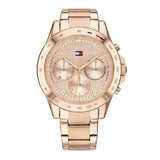 Tommy Hilfiger Haven Chronograph Rose Gold Dial Rose Gold Steel Strap Watch For Women - 1782197