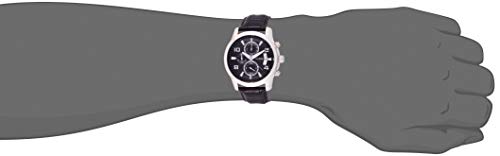 Guess Exec Chronograph Quartz Black Dial Black Leather Strap Watch for Men - W0076G1 Buy Now By Guess