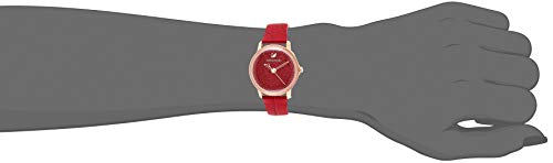 Shop Swarovski Crystalline Hours Red Crystal Dial Red Leather Strap Watch for Women - 5295380 in USA