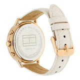 Shop Tommy Hilfiger Carly Cream Dial Cream Leather Strap Watch for Women -1781789 in USA