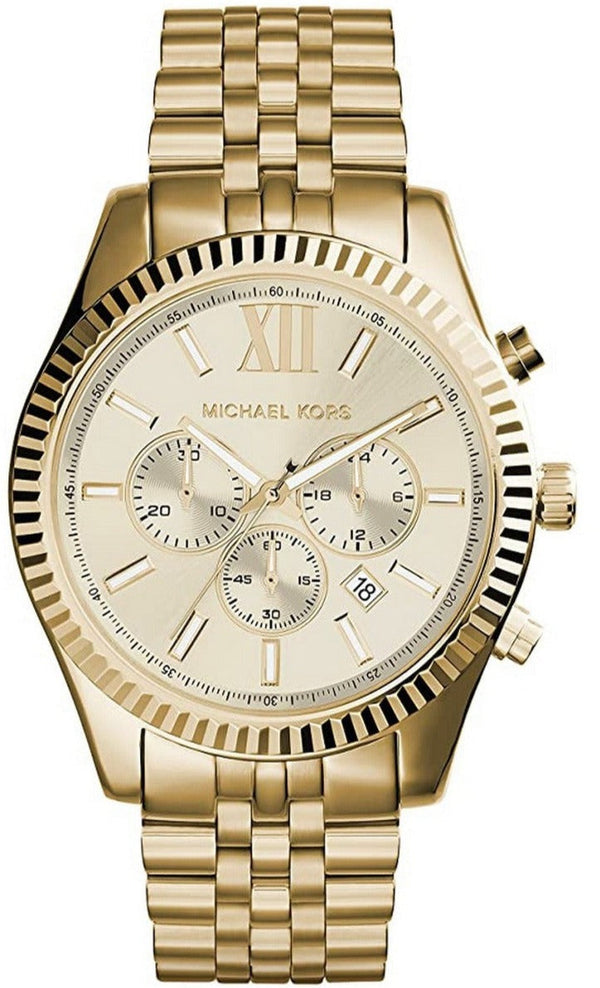 Michael Kors Lexington Gold Dial Gold Steel Strap Watch for Men - MK8281 Buy Now By Michael Kors