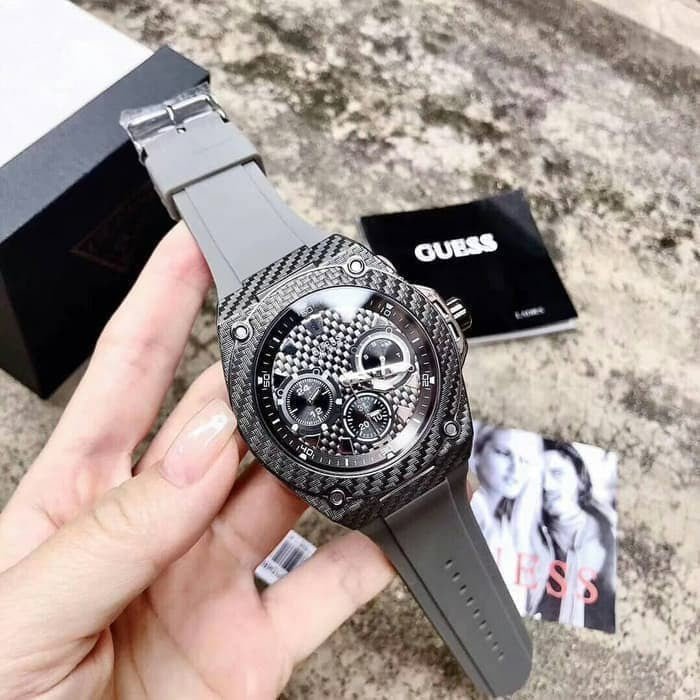Guess Legacy Grey Dial Grey Silicone Strap Watch For Men - W1048G1 Buy Now By Guess