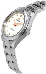 Shop Omega Seamaster Aqua Terra Quartz Diamond Silver Dial Silver Steel Strap Watch for Women - 220.10.28.60.54.001 in USA