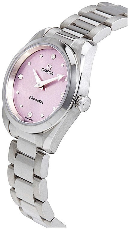 Shop Omega Seamaster Aqua Terra Quartz Purple Dial Silver Steel Strap Watch for Women - 220.10.28.60.60.001 in USA