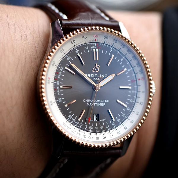Shop Breitling Navitimer 1 Automatic 41mm Brown Dial Brown Leather Strap Mens Watch - U17326211M1P2 in USA