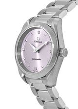 Shop Omega Seamaster Aqua Terra Quartz Purple Dial Silver Steel Strap Watch for Women - 220.10.28.60.60.001 in USA