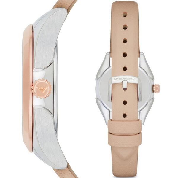 Emporio Armani Valeria Quartz White Dial Beige Leather Strap Watch For Women - AR11031 Buy Now By Emporio Armani