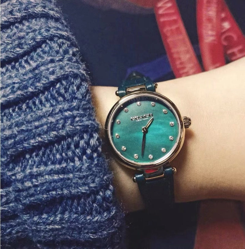 Coach Park Analog Green Dial Green Leather Strap Watch for Women - 14503534 Buy Now By Coach