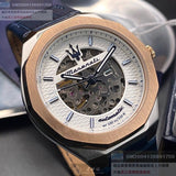 Maserati Stile Automatic Limited Edition White Dial Blue Leather Strap Watch For Men - R8821142001 Buy Now By Maserati