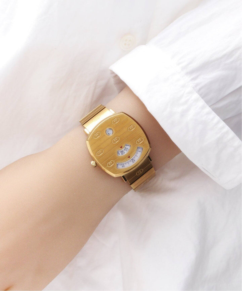 Gucci Grip Yellow Gold Dial Yellow Gold Steel Strap Unisex Watch - YA157403 Buy Now By Gucci