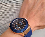 Shop Guess Rigor Blue Dial Blue Silicone Strap Watch For Men - W0247G3 in USA
