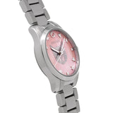 Shop Gucci G Timeless Quartz Mother of Pearl Pink Dial Silver Steel Strap Watch For Women - YA1265013 in USA