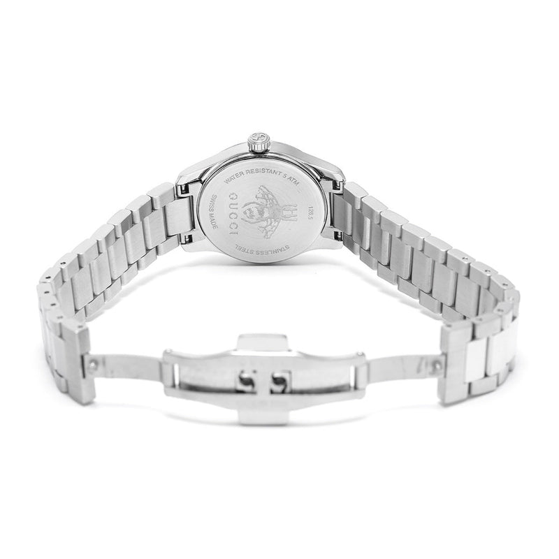 Shop Gucci G Timeless Quartz Mother of Pearl Pink Dial Silver Steel Strap Watch For Women - YA1265013 in USA