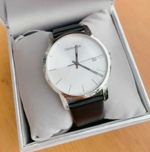 Calvin Klein City White Dial Black Leather Strap Watch for Men - K2G2G1CD Buy Now By Calvin Klein