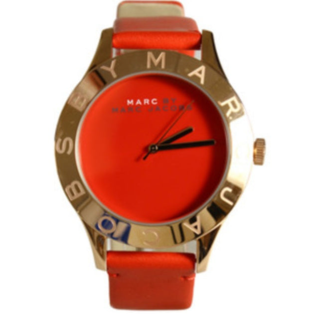 Marc Jacobs Blade Red Dial Red Leather Strap Watch for Women - MBM1210 Buy Now By Marc Jacobs