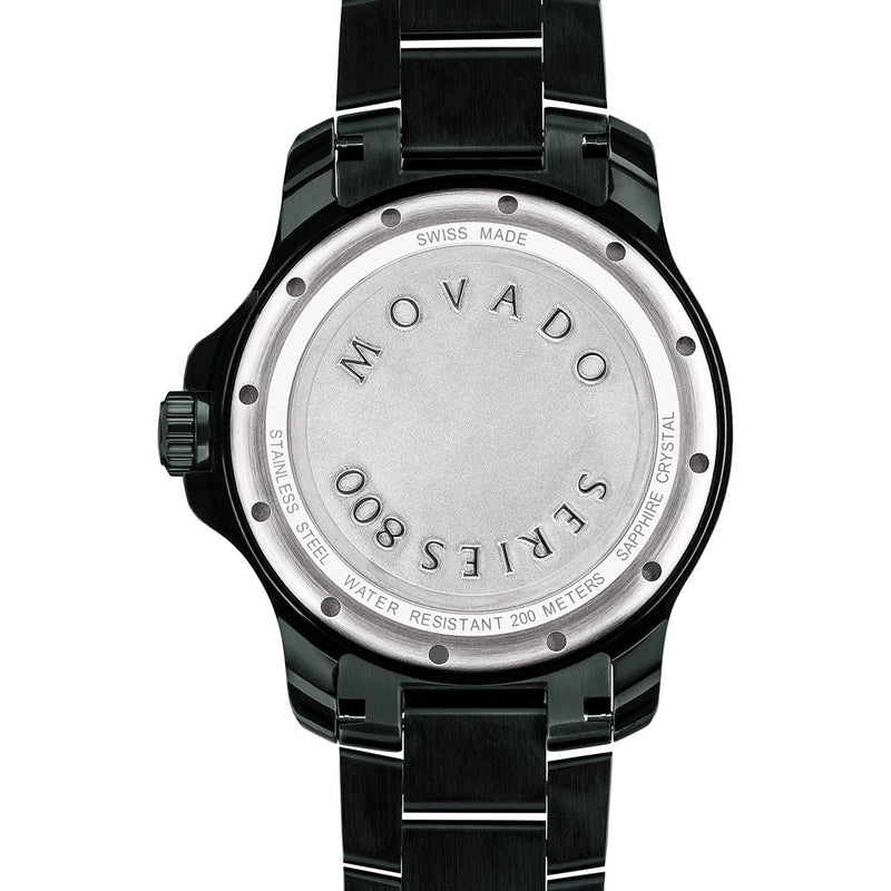 Shop Movado Series 800 Black Dial Black Steel Strap Watch For Men - 2600143 in USA