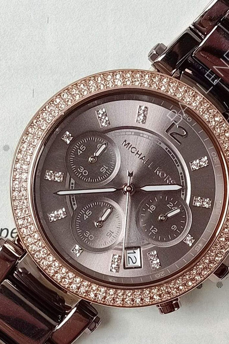 Michael Kors Parker Analog Quartz Brown Dial Brown Steel Strap Watch For Women - MK6378 Buy Now By Michael Kors