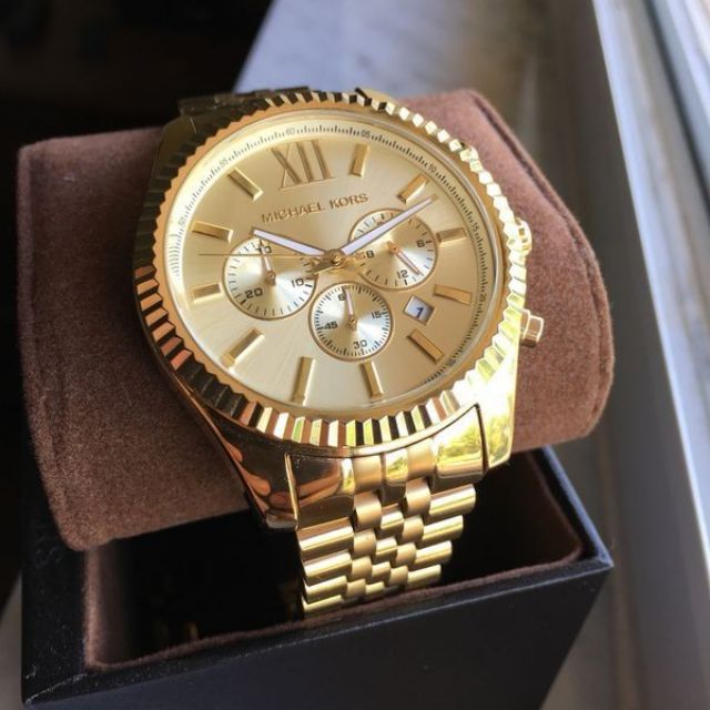 Michael Kors Lexington Gold Dial Gold Steel Strap Watch for Men - MK8281 Buy Now By Michael Kors
