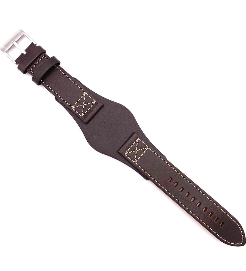 Shop Fossil Nate Chronograph Blue Dial Brown Leather Strap Watch for Men - JR1505 in USA