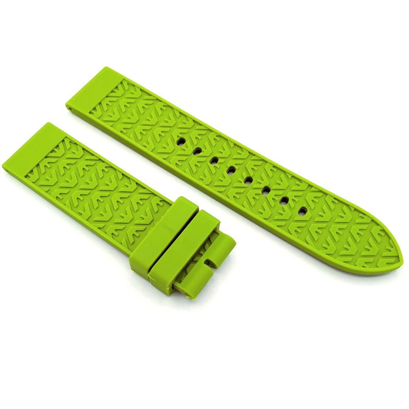 Shop Emporio Armani Chronograph White Dial Green Rubber Strap Watch For Men - AR11022 in USA