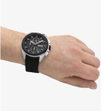 Hugo Boss Volane Chronograph Grey Dial Black Silicone Strap Watch for Men - 1513953