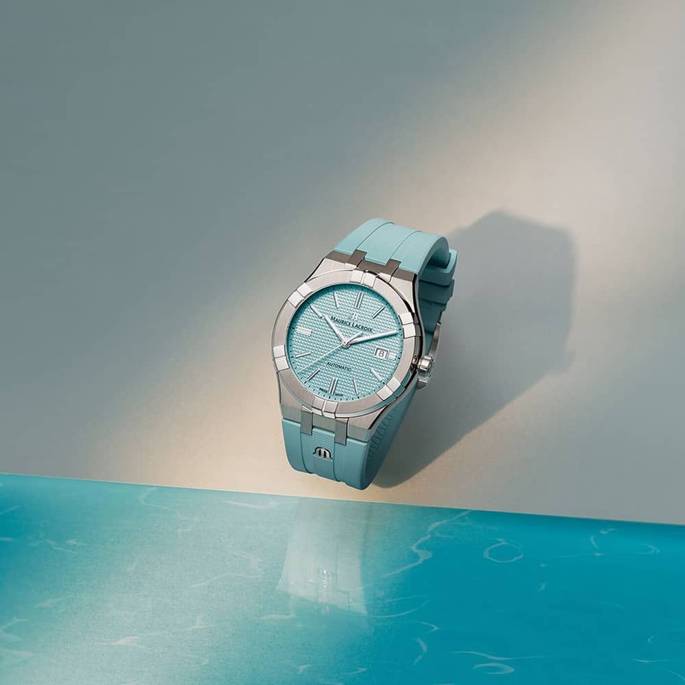 Maurice Lacroix Aikon Automatic Sky Blue Dial Silver Steel Strap Watch For Men - AI6008-SS00F-431-C