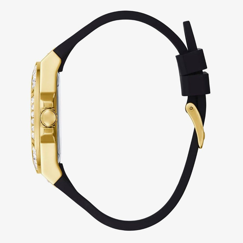Shop Guess Venus Diamonds Black Dial Black Rubber Strap Watch for Women - GW0118L1 in USA