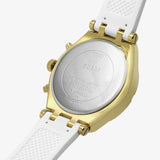 Guess Heiress Diamonds Gold Dial White Rubber Strap Watch for Women - GW0407L2 Buy Now By Guess