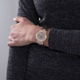 Guess Moonlight Multi Function Diamonds White Dial Rose Gold Steel Strap Watch for Women - GW0320L3 Buy Now By Guess