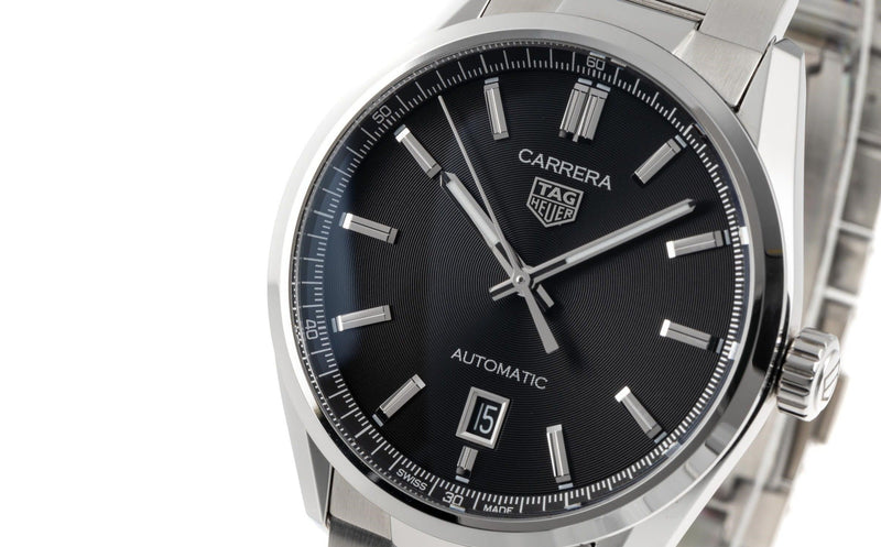 Tag Heuer Carrera Date Black Dial Silver Steel Strap Watch for Men - WBN2110.BA0639 Buy Now By Tag Heuer